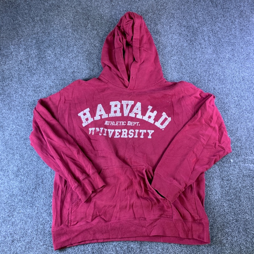 Forever 21 Harvard Crimson University NCAA Hoodie Mens Large Red Logo Pullover